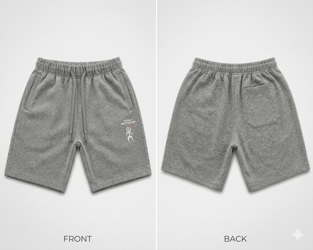 HMG "CROWNED"EMBROIDERED FRENCH TERRY SHORTS