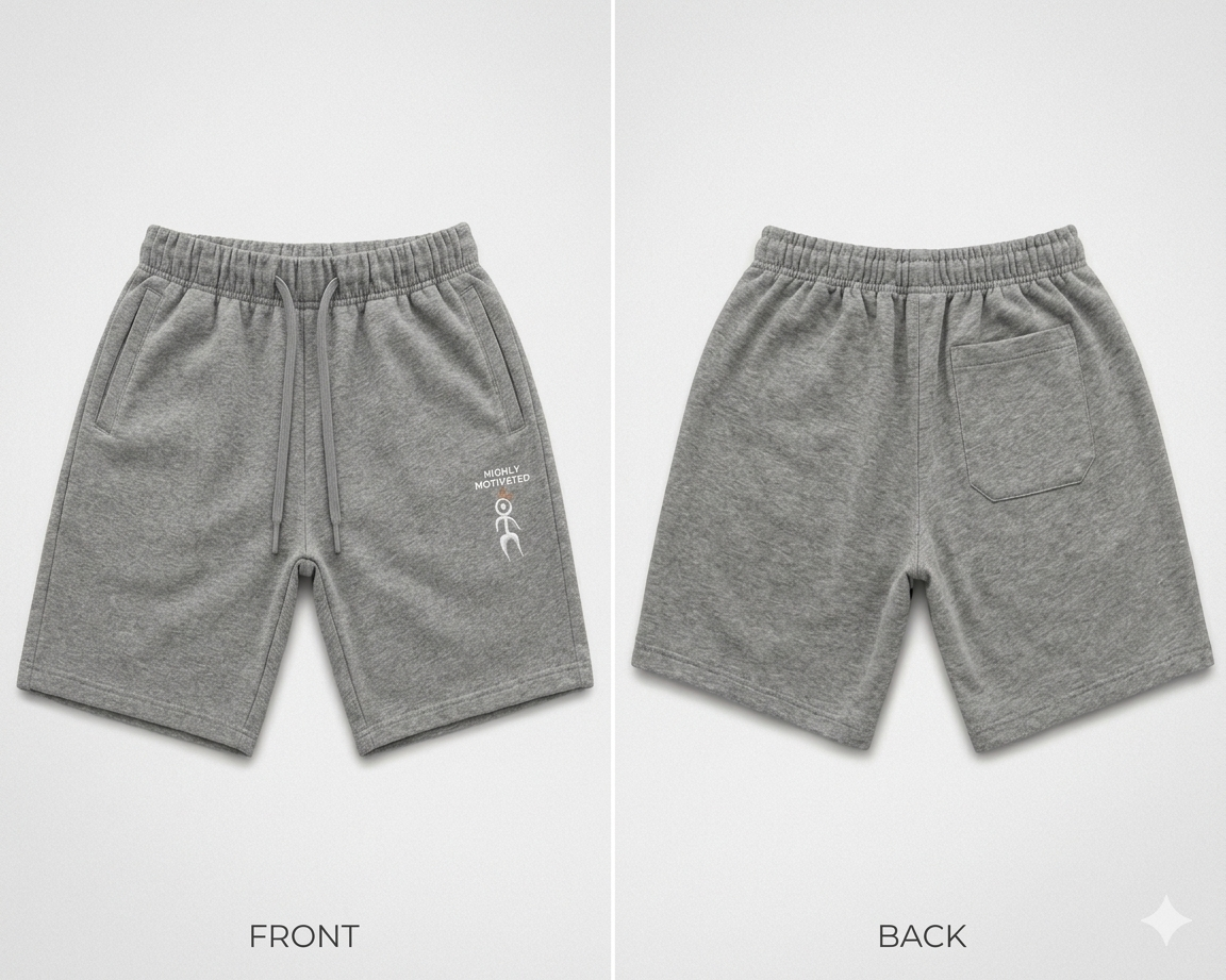 HMG "CROWNED"EMBROIDERED FRENCH TERRY SHORTS