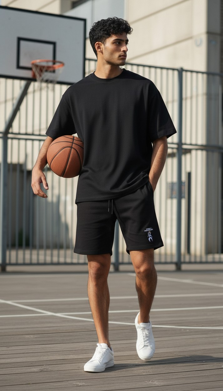 HMG "CROWNED"EMBROIDERED FRENCH TERRY SHORTS