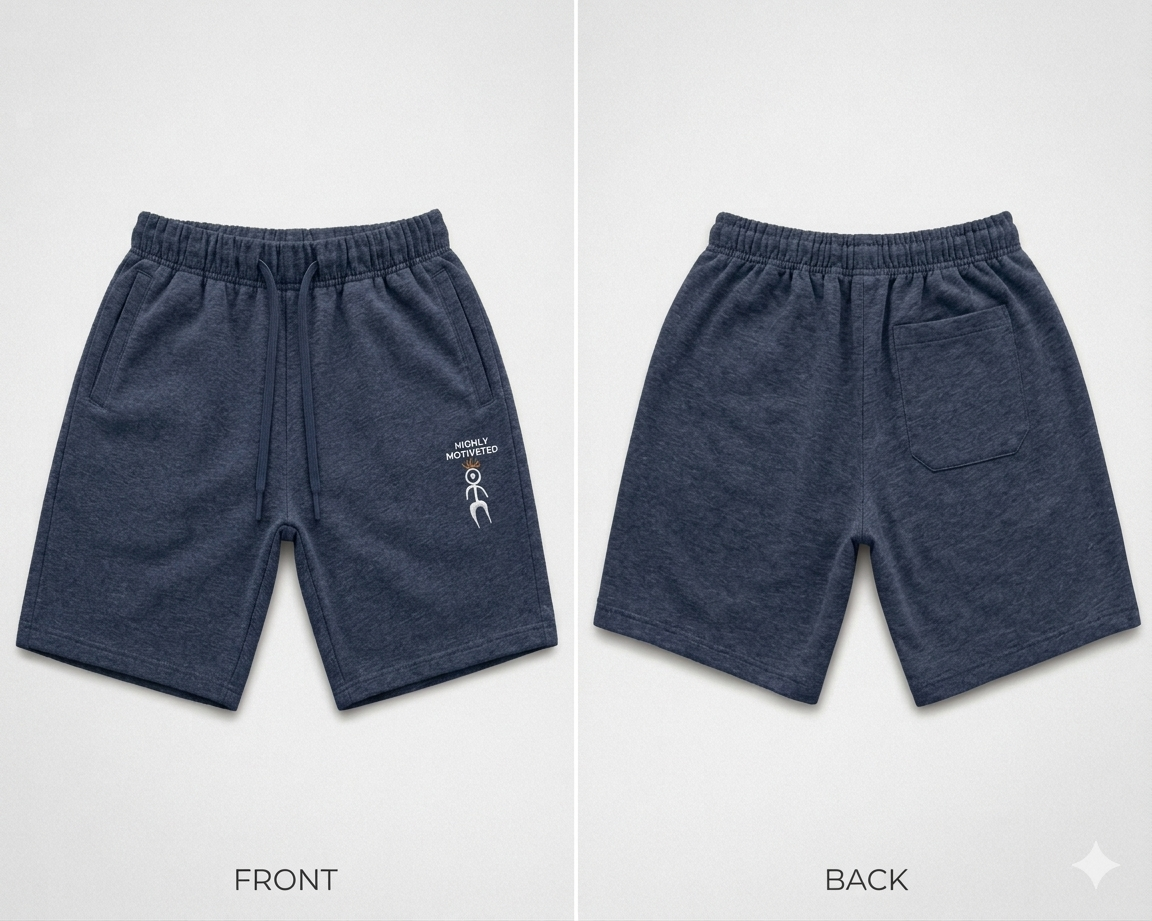 HMG "CROWNED"EMBROIDERED FRENCH TERRY SHORTS