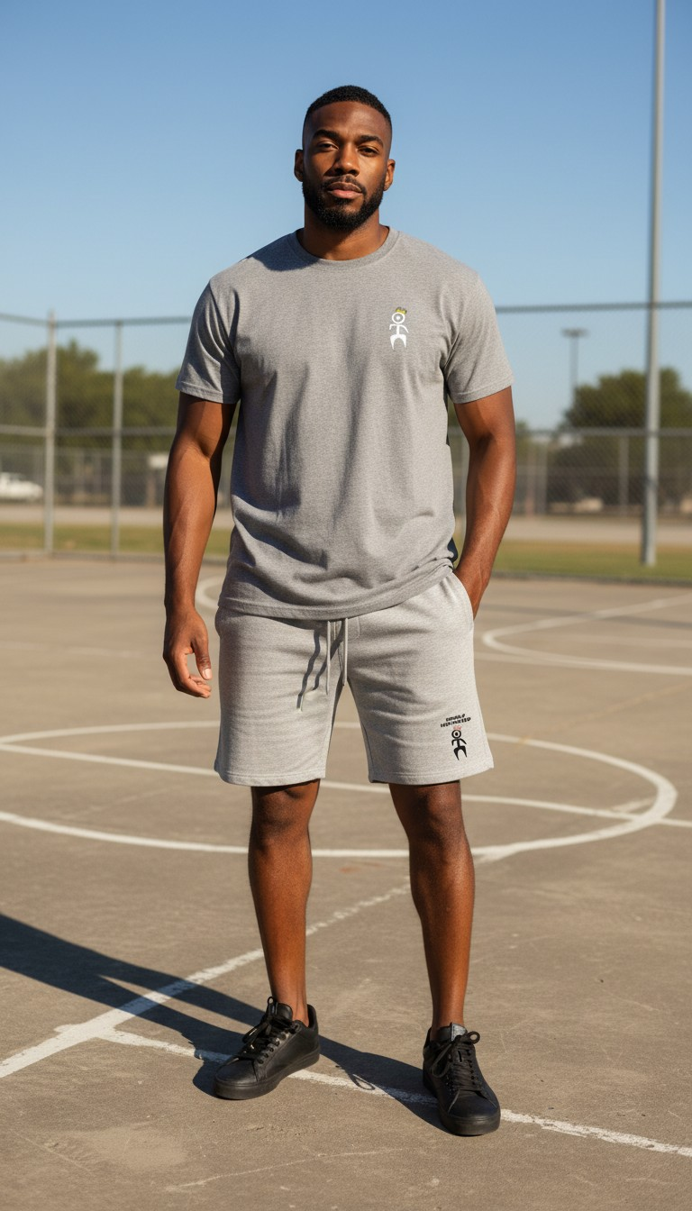 HMG "CROWNED"EMBROIDERED FRENCH TERRY SHORTS